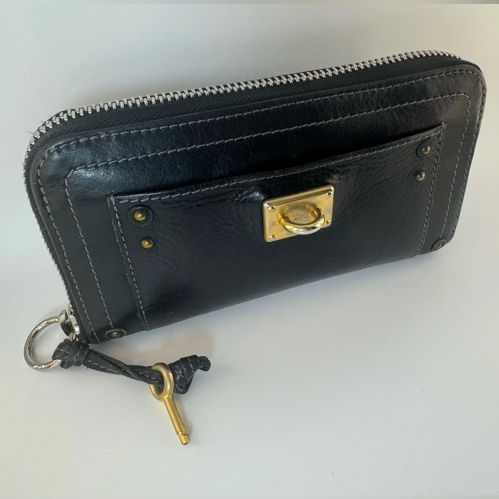 Chloé Paddington Rare Two-Tone Studded Zip Wallet Key Detail Chloé Continental - Picture 16 of 16